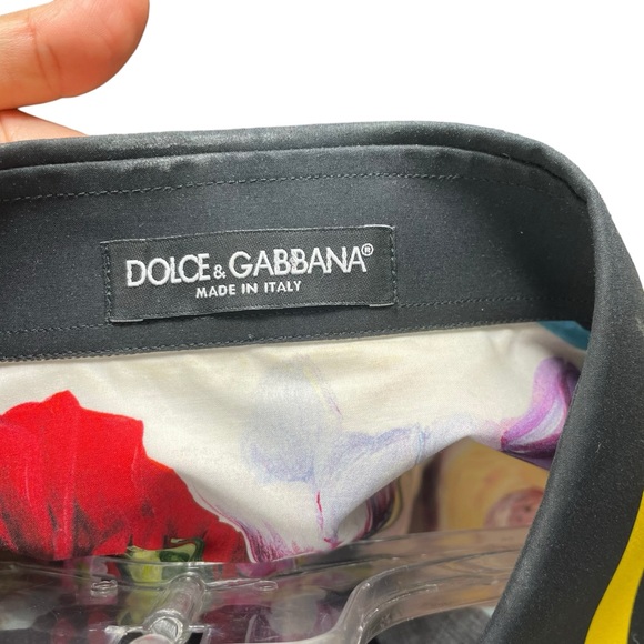 Dolce & Gabbana Multicolor Floral Printed Cotton Contrast Trim Detail Shirt 42 - Picture 4 of 5